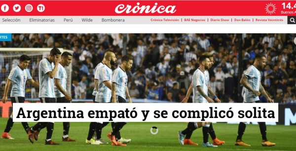IMPERDIBLES: Las duras portadas a la Selección Argentina tras el empate ante Perú