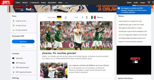 Locura mundial: Lo que dice la prensa por batacazo de México a Alemania en Rusia