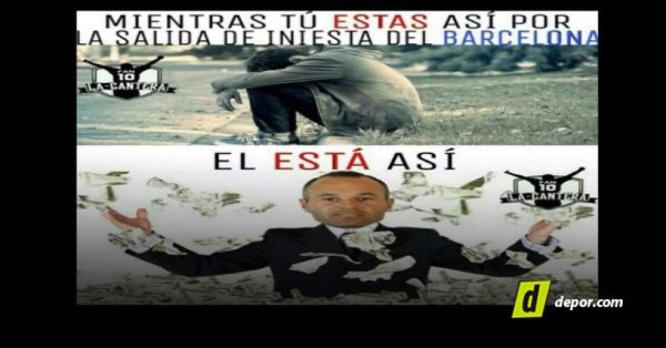 Los mejores memes de Iniesta y su adiós del Barça donde hacen pedazos a Messi