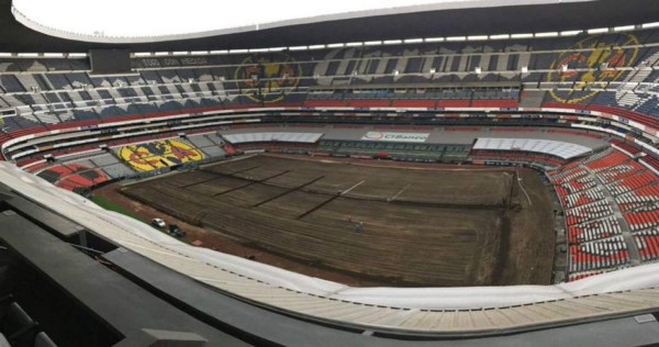 Sin pasto: Así de feo luce el Estadio Azteca previo a la liguilla en México