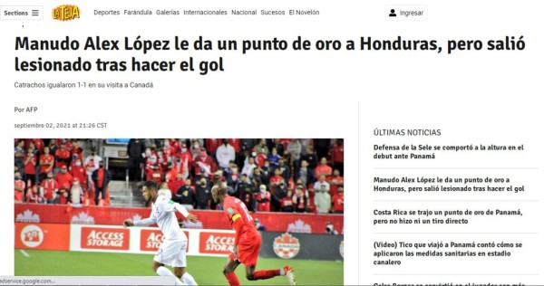 ¡Lamento canadiense! Lo que dice la prensa internacional tras el empate de Honduras ante Canadá en Toronto