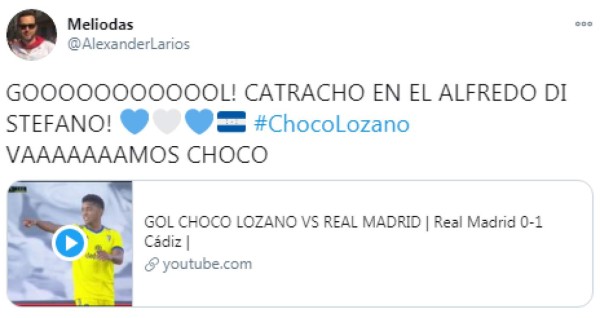 'San Choco Lozano': Lo que dicen en redes sociales tras el gol al Real Madrid con el Cádiz&nbsp;&nbsp;