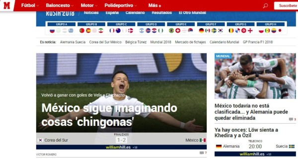 Bien chingones: Prensa mundial se rinde a México por nuevo triunfo en Mundial de Rusia