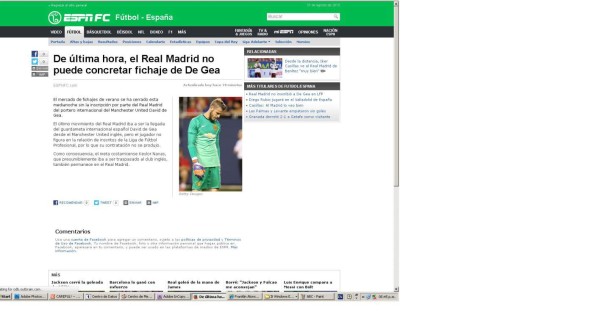 Prensa internacional habla de 'ridículo' la no llegada de De Gea al Real Madrid