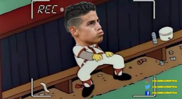 Los memes hacen pedazos a James Rodríguez tras quedarse en la banca en el Celta-Real Madrid