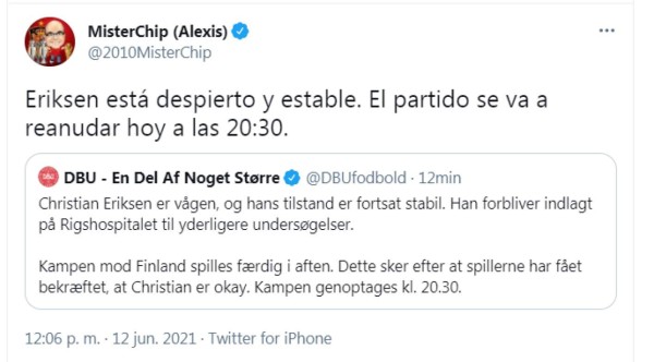 Los mensajes luego de que Eriksen cayera fulminado en pleno partido de la Euro: ¡No, por Dios!
