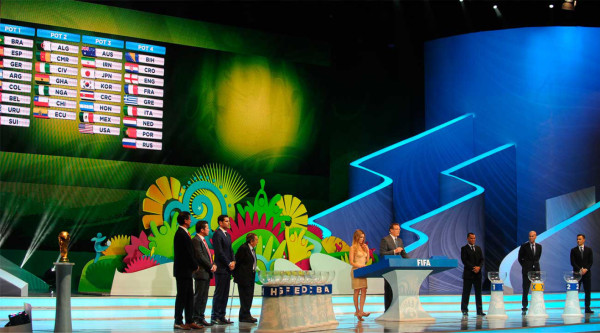 Imágenes del sorteo de la Copa Mundial Brasil 2014.