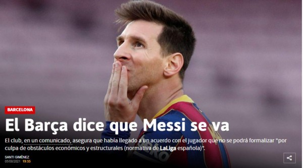 ¡Estalló un verdadero bombazo! Reacción de la prensa mundial ante la marcha de Messi del Barcelona