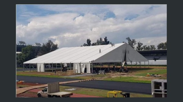 Así luce el estadio mexicano donde los migrantes hondureños han sido albergados