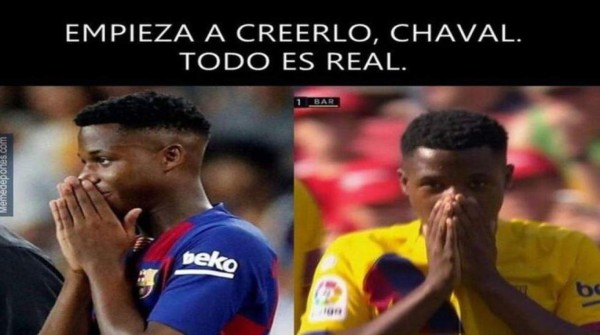 Los crueles memes del regreso de Ansu Fati en la goleada del Barcelona ante el Levante