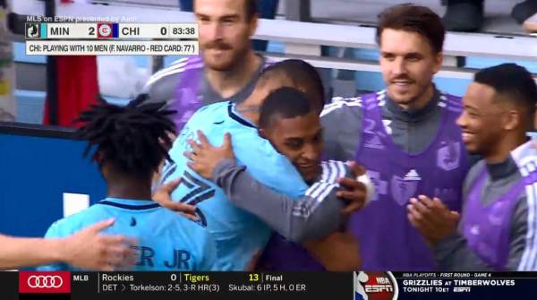 ¡Testarazo y adentro! Hondureño Kervin Arriaga anota su primer gol con el Minnesota United de la MLS
