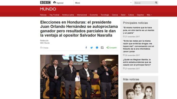 Así reaccionan los medios internacionales sobre las elecciones de Honduras