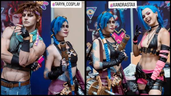 Ana posa con Taryn y Andrasta, dos cosplayers ultra reconocidos a nivel mundial.