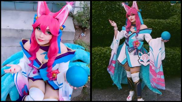 Visualmente espectacular por su enorme calidad, el cosplay de Ahri Flor Espiritual de Aria es una obra maestra.