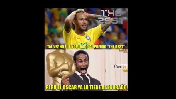 MEMES: Hacen pedazos a Neymar por no ser nominado para los premios The Best