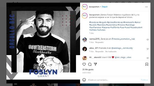 La empresa BSC Sports ya envió a un mundialista hondureño juvenil con beca a Estados Unidos. Se trata de Foslyn Grant.