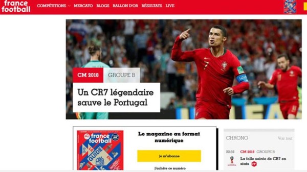 Prensa mundial se rinde a Cristiano Ronaldo tras maravilloso debut en Rusia 2018