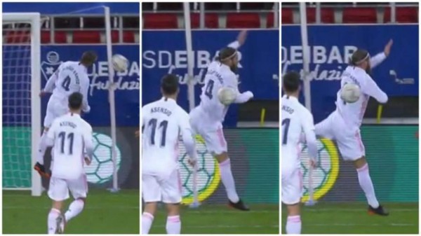 Liga española: ¿Por qué el VAR no pitó penalti luego de la mano de Sergio Ramos en el Eibar-Real Madrid?
