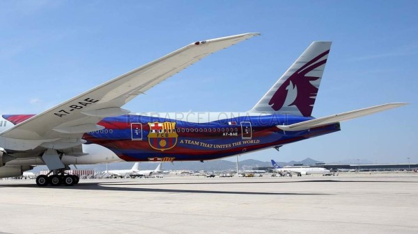 El lujoso e imponente avión del Barcelona