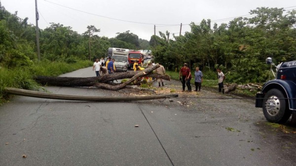 El impactante rescate de un niño sobre las bravas aguas de un río en Omoa