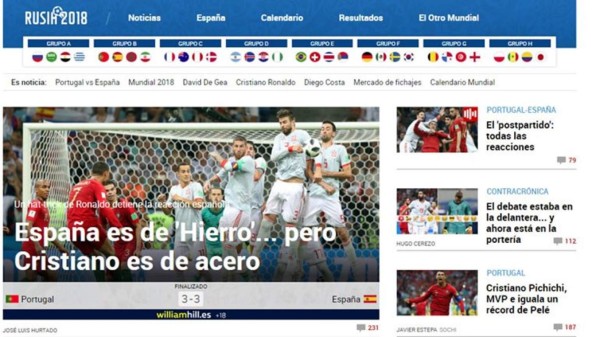 Prensa mundial se rinde a Cristiano Ronaldo tras maravilloso debut en Rusia 2018