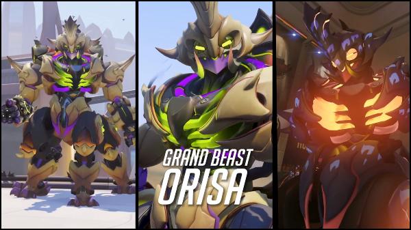 La skin mítica de Grand Beast para Orisa es la tercera skin mítica que recibe un tanque, después de Junker Queen y Sigma.