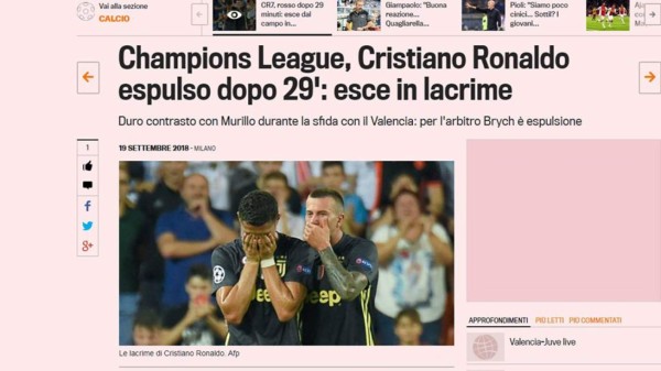 Así destaca prensa internacional expulsión de Cristiano Ronaldo