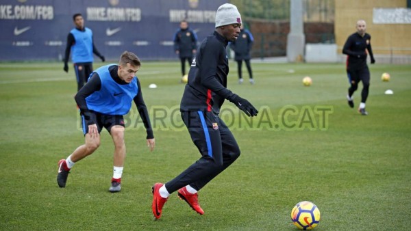 Choco Lozano entrena con el primer equipo del Barcelona en la semana del clásico