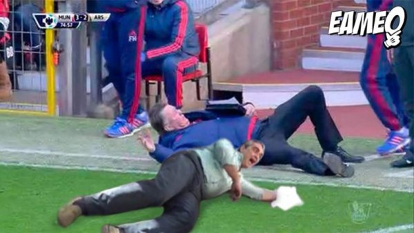 Louis Van Gaal es víctima de divertidos memes tras su simulación de falta en Inglaterra
