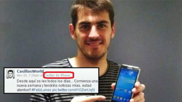 Iker Casillas 'plancha” y usó un Iphone para promocionar un Samsung
