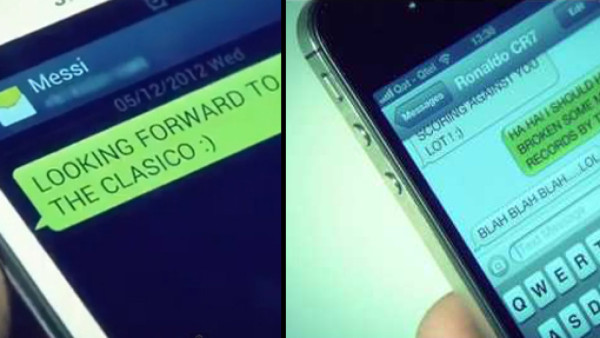 Messi y Cristiano se retan por mensajes de texto previo al clásico