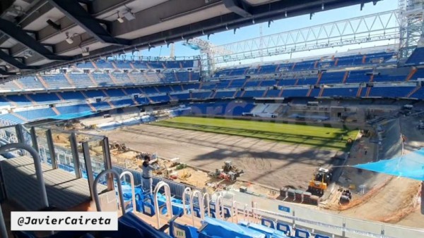 Reinstalan el césped: Así marcha la remodelación del Santiago Bernabéu, estadio del Real Madrid