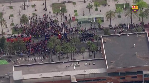 FOTOS: La gran celebración del FC Barcelona por el doblete en España