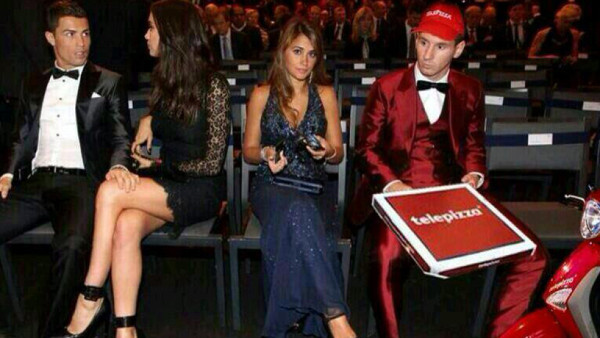 Una famosa pizzería en España se burla del traje de Messi