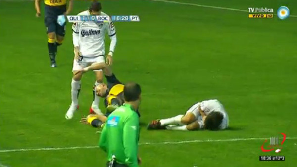 Terrible patada de Santiago Silva en Liga Argentina
