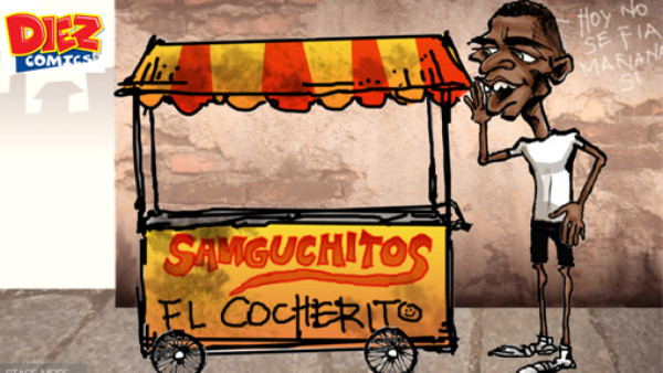 Carlo Costly bromeó con su 'carrito sanguchero' de los DIEZ CÓMICS