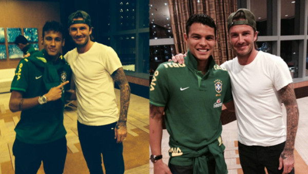 David Beckham visitó a la selección de Brasil en Miami