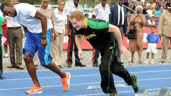 El príncipe Harry, ¿le gana a Bolt?