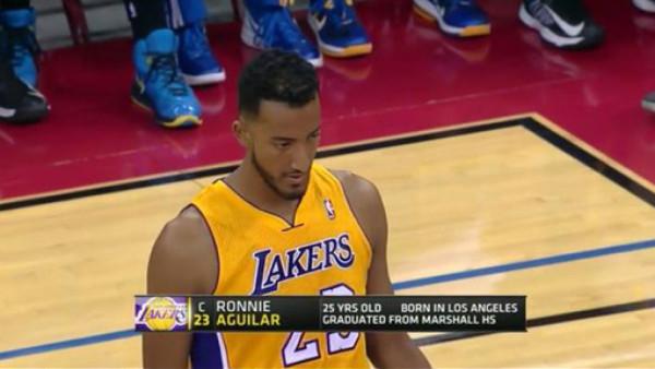 Hondureño Ronnie Aguilar debuta en pretemporada con los Lakers