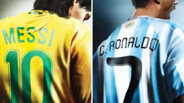 Messi se pone la camiseta de Brasil y Cristiano la de Argentina