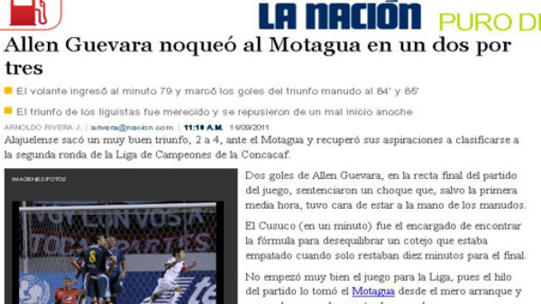 Prensa de Costa Rica elogia al Alajuela