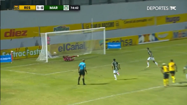 Así fue el único gol que marcó Marathón en las semifinales contra Real España: Lucas Campana de penal