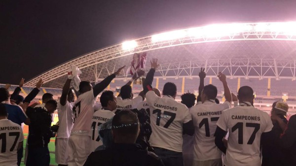 El festejo íntimo de los jugadores del Olimpia tras ganar la copa de Liga Concacaf