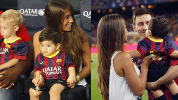 Messi y Neymar pasearon sus hijos en el Camp Nou