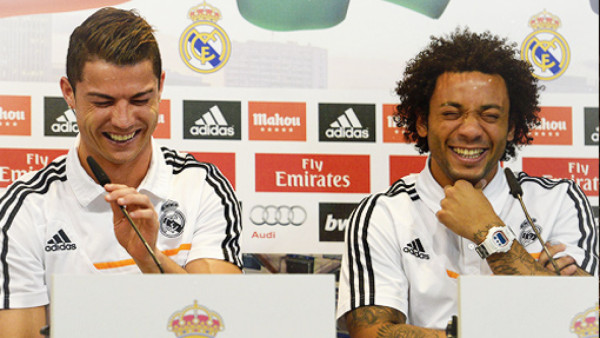 Marcelo y Cristiano sufren ataque de risa en conferencia