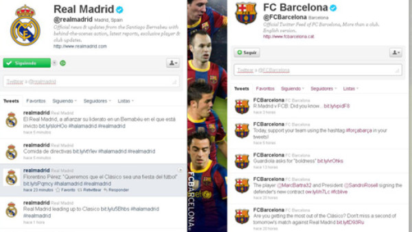 Los protagonistas del Real Madrid-Barcelona también se la juegan en twitter