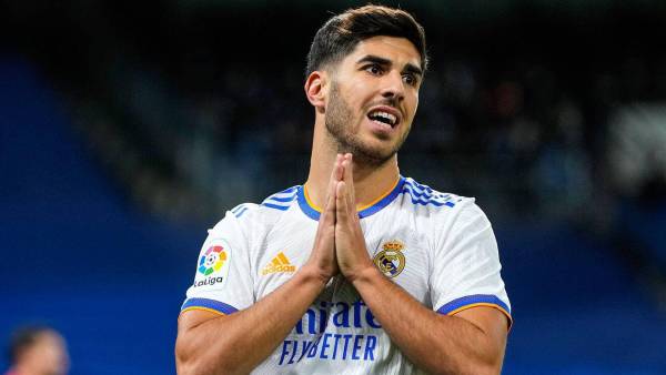Marco Asensio solo ha disputado cuatro partidos en la temporada: dos en liga y dos en Champions donde anotó su único gol del año.