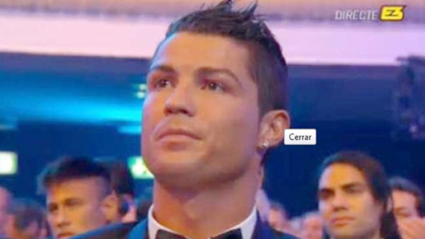 El rostro de Cristiano al saber que Messi era el ganador