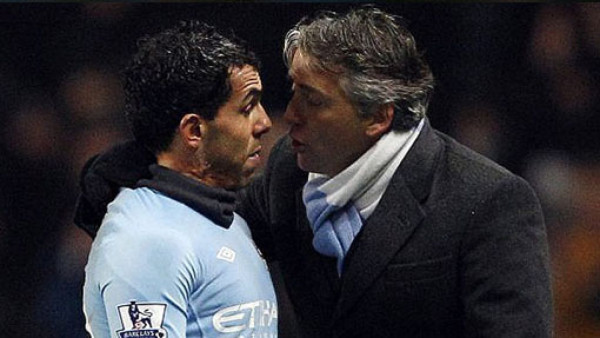 Tévez confiesa que casi se va a los golpes con Mancini