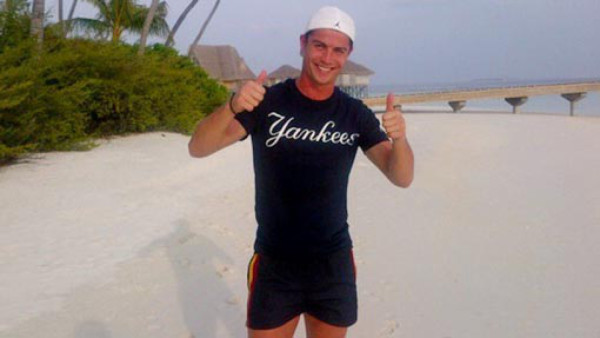 Cristiano disfruta la Navidad en la playa